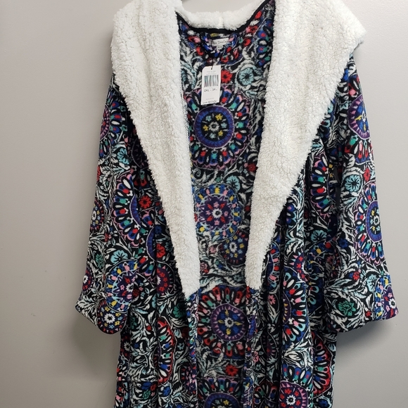 Vera Bradley 2X 3X 18 20 22 Medallion Plush Robe * MISSING SASH - Picture 3 of 11